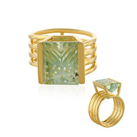 Bague en argent et Améthyste verte