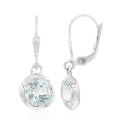 Boucles d'oreilles en argent et Topaze bleu ciel