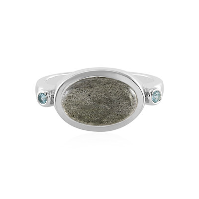 Bague en argent et Labradorite bleue de Maniry (KM by Juwelo)