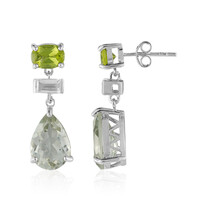 Boucles d'oreilles en argent et Améthyste verte