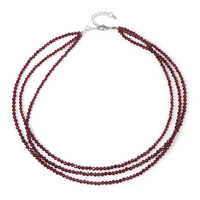 Collier en argent et Grenat du Mozambique