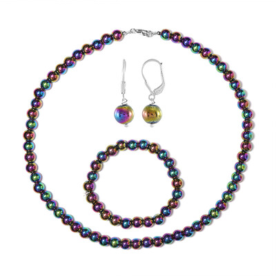 Parure en argent et Hématite mystique