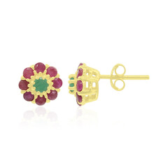Boucles d'oreilles en argent et Emeraude