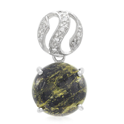 Pendentif en argent et Larme d'Apache doré