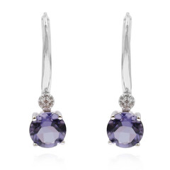 Boucles d'oreilles en argent et Quartz Myrtille
