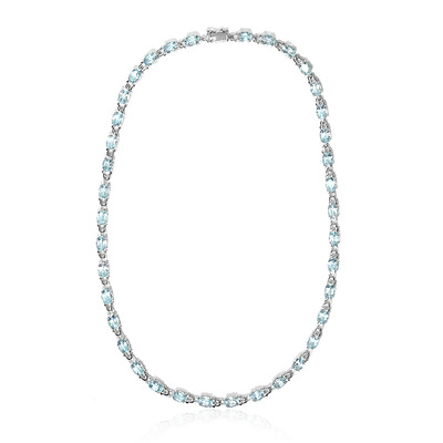 Collier en argent et Topaze bleu ciel
