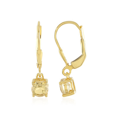 Boucles d'oreilles en argent et Béryl jaune