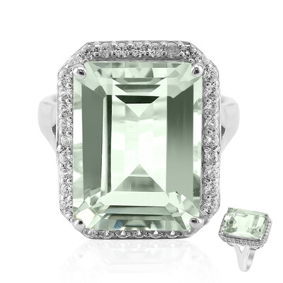 Bague en argent et Améthyste verte