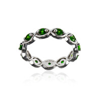 Bague en argent et Diopside de Russie