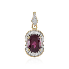 Pendentif en or et Grenat magenta
