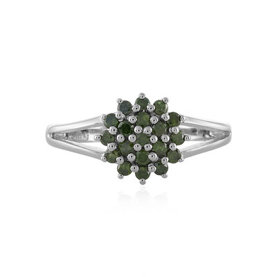 Bague en argent et Diamant vert I3