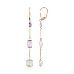 Boucles d'oreilles en argent et Améthyste Rose de France (KM by Juwelo)