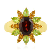 Bague en argent et Grenat Rhodolite framboise