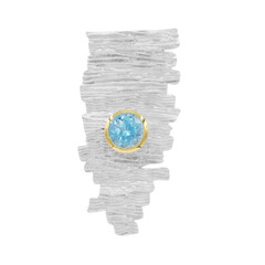 Pendentif en argent et Topaze bleu Suisse