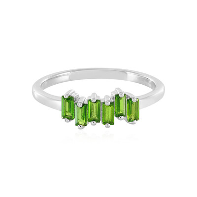 Bague en argent et Diopside de Russie