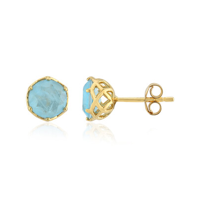 Boucles d'oreilles en argent et Quartz bleu pastel