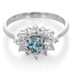 Bague en argent et Saphir vert