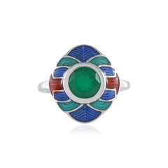 Bague en argent et Onyx vert (Adela Silber)