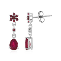 Boucles d'oreilles en argent et Rubis de Madagascar