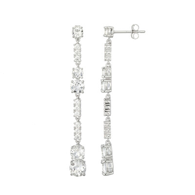 Boucles d'oreilles en argent et Topaze blanche (Adela Silber)