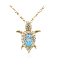 Collier en argent et Topaze bleu ciel
