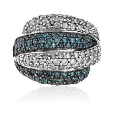 Bague en or et Diamant SI2 bleu