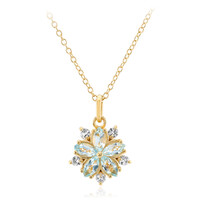 Collier en argent et Topaze bleu ciel