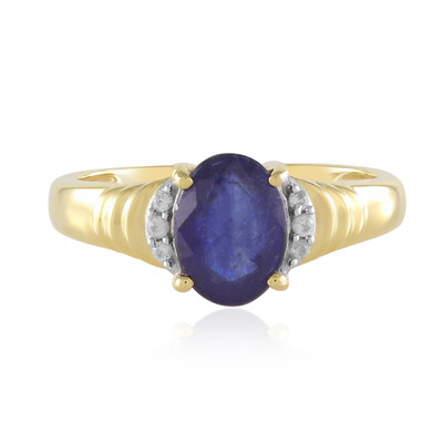 Bague en argent et Saphir bleu de Madagascar