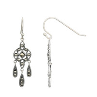 Boucles d'oreilles en argent et Marcassite