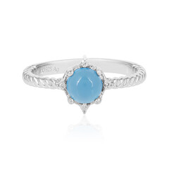 Bague en argent et Calcédoine bleue