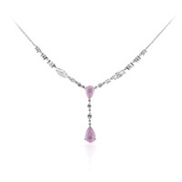 Collier en argent et Quartz pourpre pastel