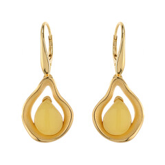 Boucles d'oreilles en argent et Ambre laiteux de la Baltique
