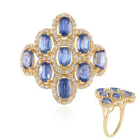 Bague en argent et Kyanite du Népal