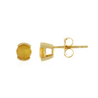 Boucles d'oreilles en argent et Saphir jaune de Madagascar