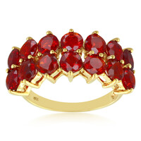 Bague en or et Opale de Feu de Salamanque