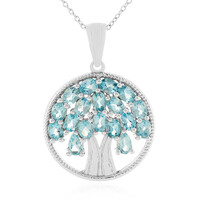 Collier en argent et Topaze bleu ciel