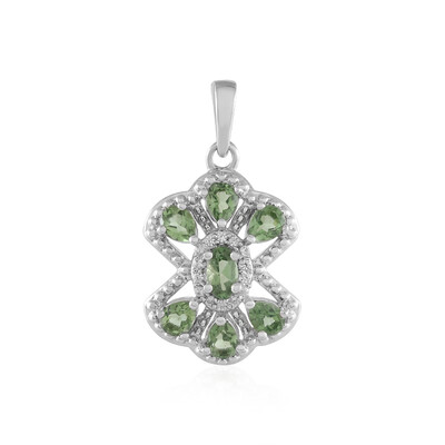 Pendentif en argent et Apatite verte
