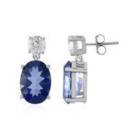 Boucles d'oreilles en argent et Topaze bleu roi