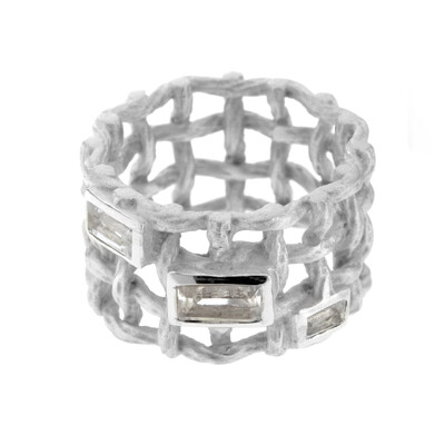 Bague en argent et Quartz blanc