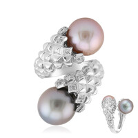 Bague en argent et Perle de culture de Tahiti (TPC)