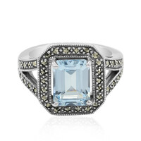 Bague en argent et Topaze bleu ciel