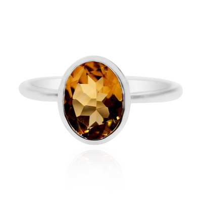 Bague en argent et Scapolite cognac