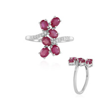 Bague en argent et Rubis de Madagascar