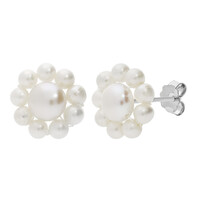 Boucles d'oreilles en argent et Perle blanche de culture d'eau douce