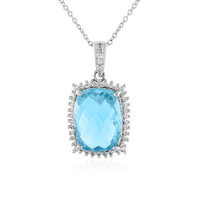Collier en argent et Topaze bleu ciel