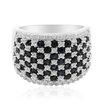 Bague en argent et Saphir bleu