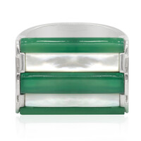 Bague en argent et Agate verte (Memories by Vincent)