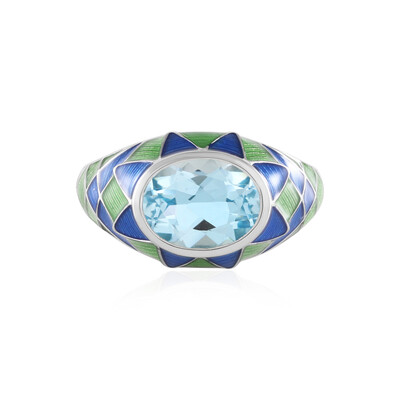 Bague en argent et Topaze bleu ciel (Adela Silber)