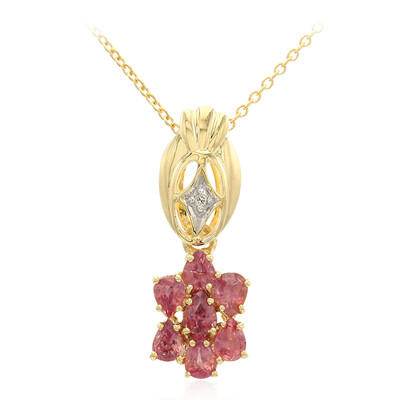 Collier en or et Saphir Padparadscha non chauffé (AMAYANI)