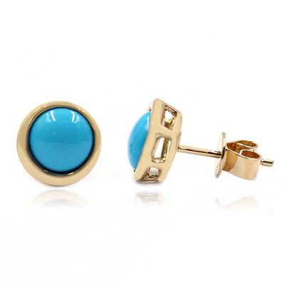 Boucles d'oreilles en or et Turquoise Sleeping Beauty